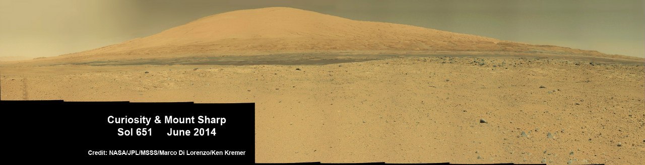 Curiosity снова в пути, после проведения бурильных работ. Новая панорама горы Шарп