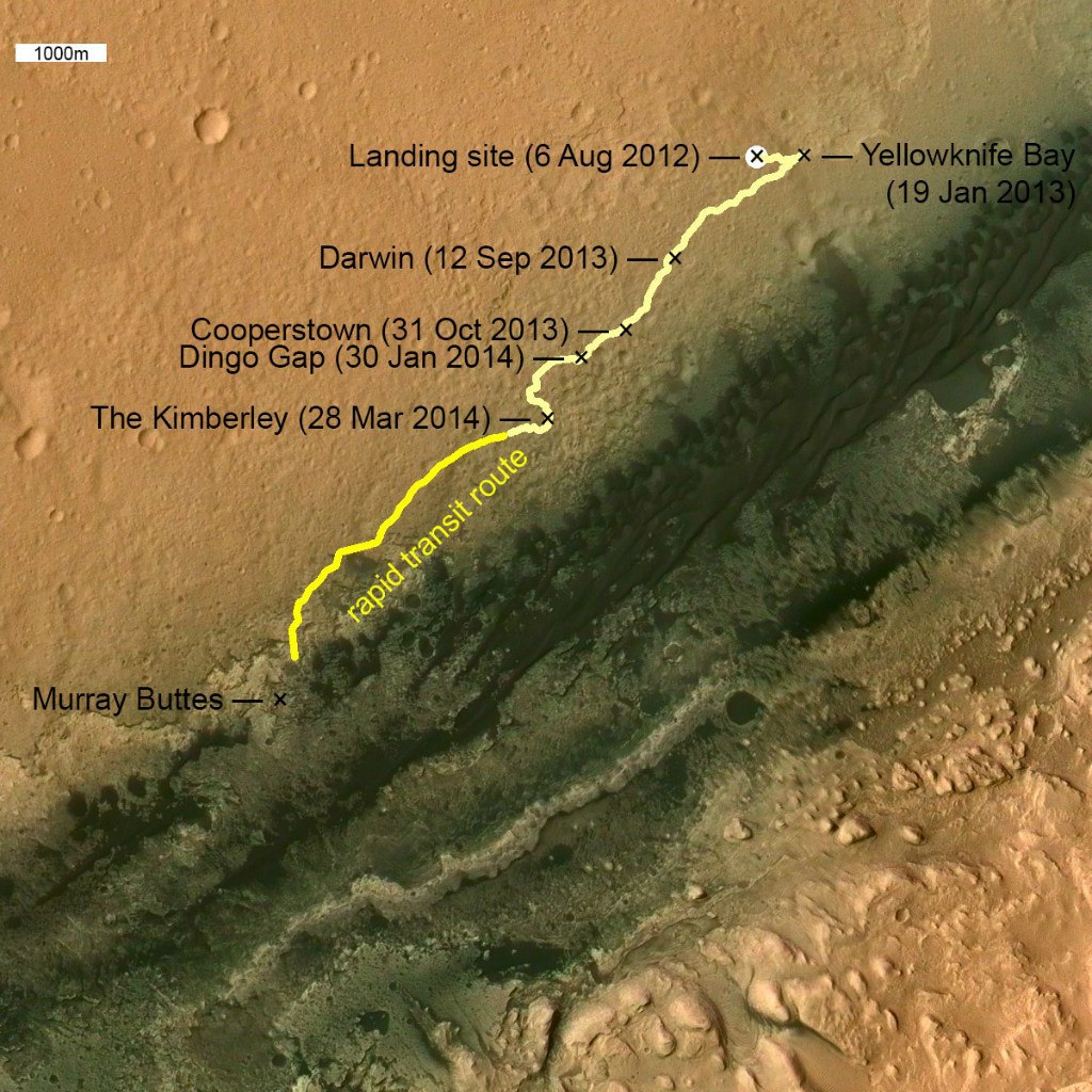 Curiosity снова в пути, после проведения бурильных работ. Новая панорама горы Шарп