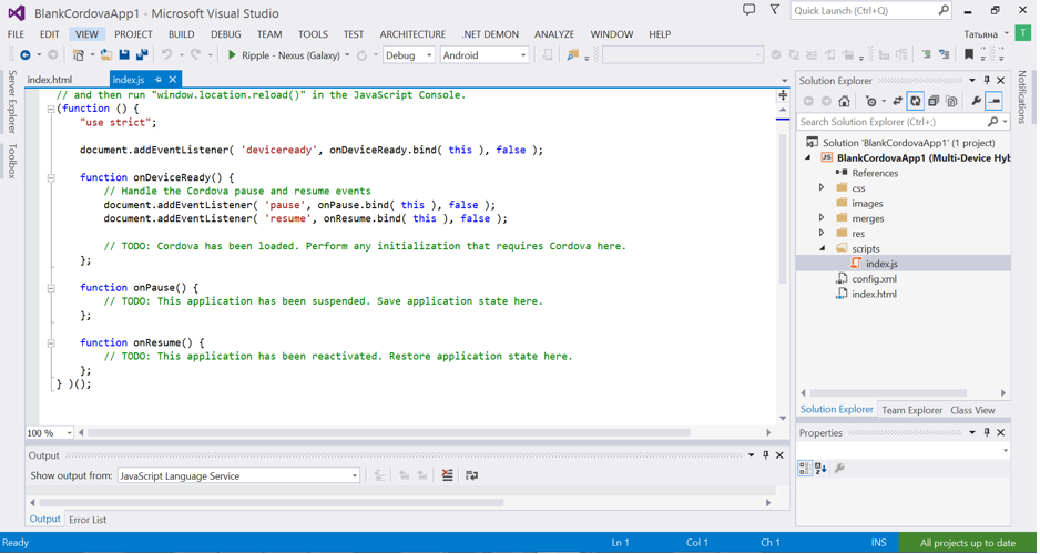 Как подключить библиотеки visual. Дополнения для Visual Studio. Visual Studio JAVASCRIPT. Написать код в визуал студии. Визуал студио коде html document.