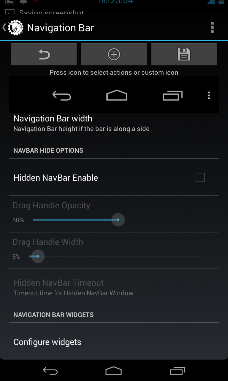 Hidden NavBar option