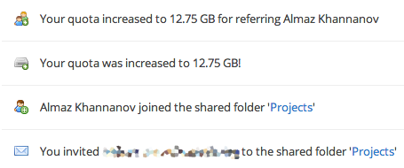 Dropbox дарит 500Mb за участников в общих папках