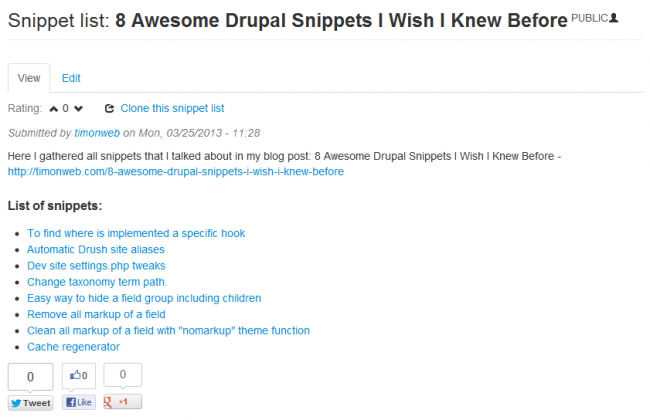 Dropbucket.org — хранилище сниппетов для Drupal image