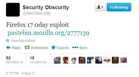 Firefox 17 0day via Freedom Hosting