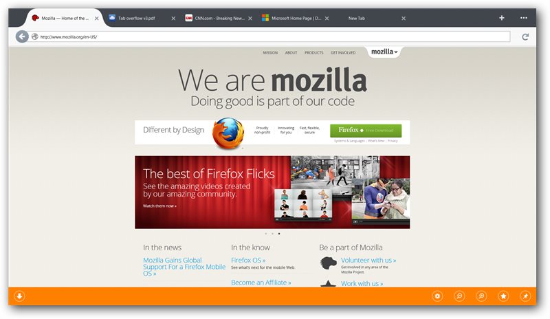 Firefox для плиточного интерфейса Windows 8