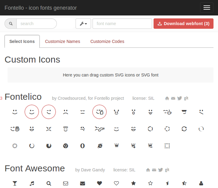 Fontello — генератор иконочных шрифтов image