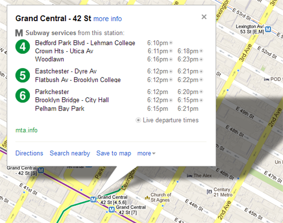 Google Maps покажет график движения общественного транспорта в режиме реального времени для некоторых городов
