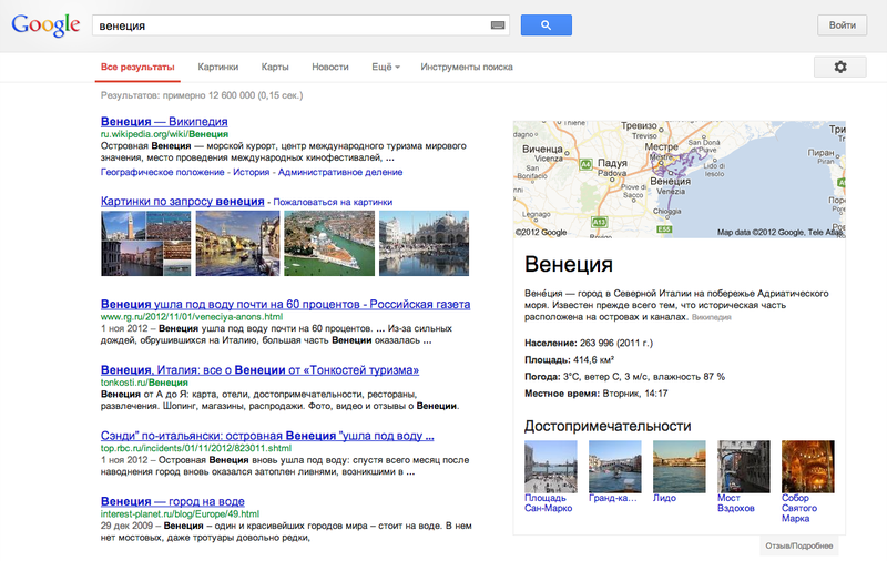 Google запускает «Граф знаний» для русскоязычных пользователей
