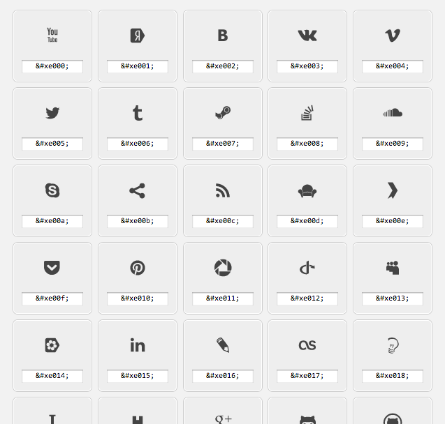 Grands icon font