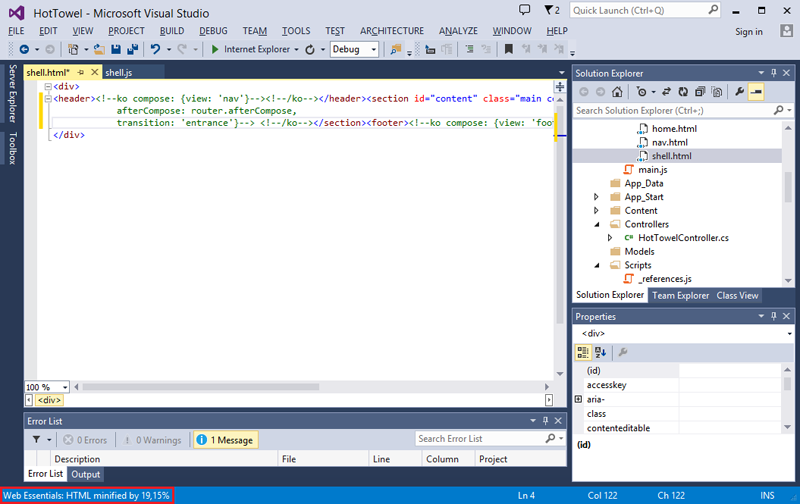 HTML минимизация в Web Essentials 2013 HTML минимизация в Web Essentials 2013