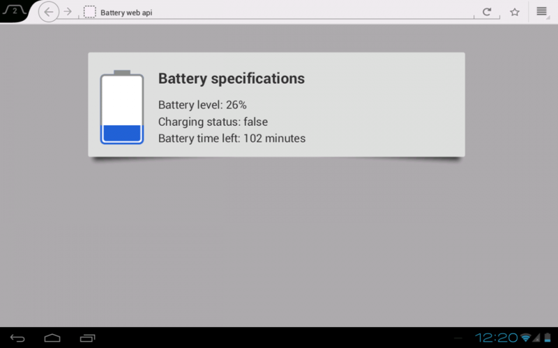HTML5: Доступ к батареи через javascript HTML5: Доступ к батареи через javascript