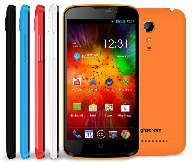 Highscreen Omega Prime Mini: смартфон «неделька» с пятью цветными панелями (анонс! не обзор)