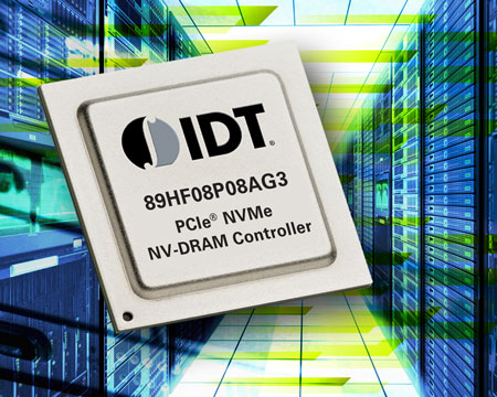 Контроллер 89HF08P08AG3 NV-DRAM работает с памятью DDR3 DRAM на скоростях до 3 Гбит/с