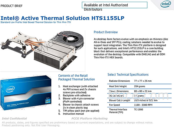 Intel Active Thermal Solution HTC1155LP