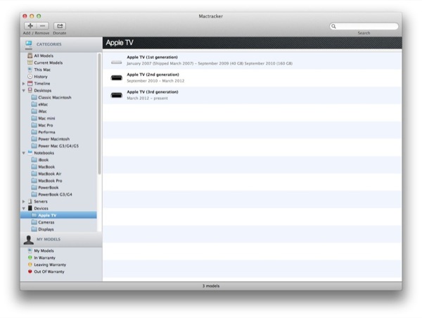Mactracker — энциклопедия устройств Apple