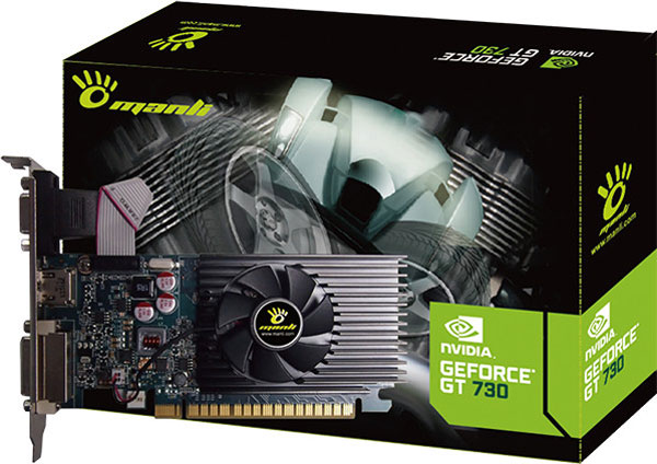 В конфигурацию 3D-карт Manli GeForce GT 730 входит 384 ядра CUDA