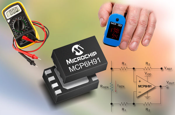 Операционные усилители MCP6H7X, MCP6H8X и MCP6H9X рассчитаны на напряжение питания 12 В