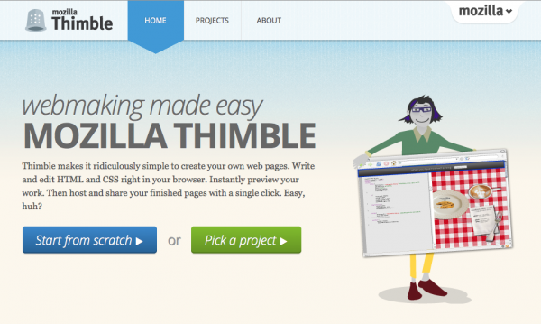 Mozilla представила проект Webmaker и редактор Thimble