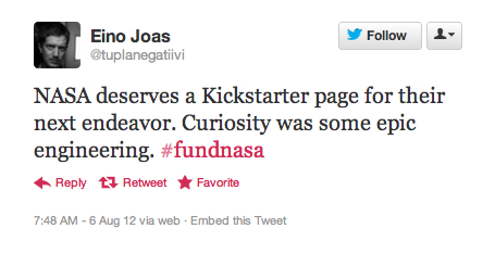 NASA, Марс и краудфандинг NASA, Марс и краудфандинг