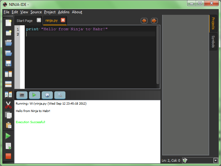 Ninja IDE – открытая среда разработки для Python Ninja IDE – открытая среда разработки для Python