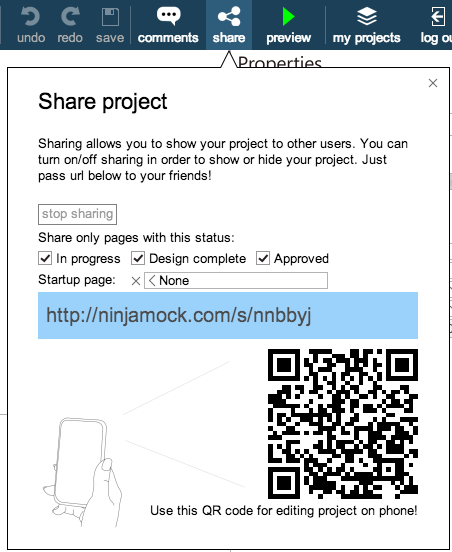 NinjaMock — бесплатное приложение для прототипирования интерфейсов