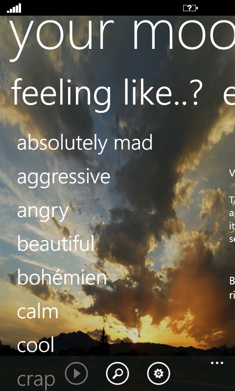 Not another internet radio — Tune Your Mood WP7 Not another internet radio — Tune Your Mood WP7