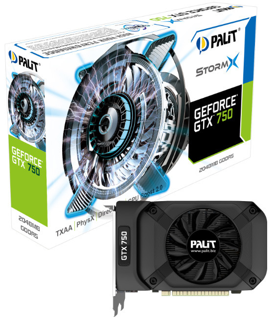 Длина 3D-карты Palit GeForce GTX 750 StormX с 2 ГБ памяти равна 166 мм