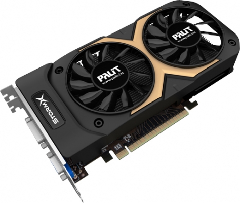 Модель Palit GTX750 Ti StormX Dual отличается наличием двух 80-миллиметровых вентиляторов