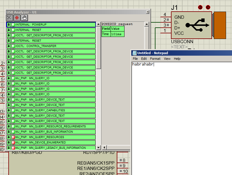 Proteus и два с половиной hello world для UART и USB на микроконтроллере