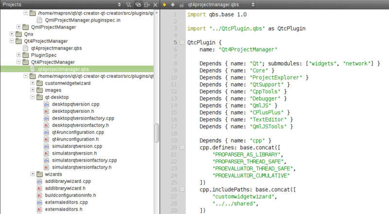 Qt Creator 2.7: QBS менеджер проектов под капотом