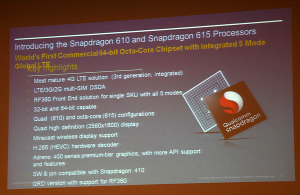 Чипсеты Qualcomm Snapdragon 610 и 615 пополнили семейство Snapdragon 600