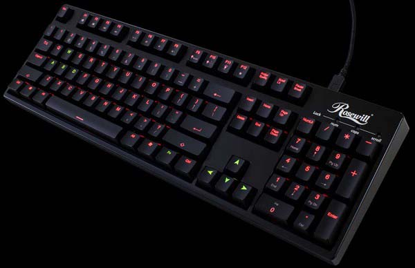Rosewill представит на CES 2013 первую игровую механическую клавиатуру с двойной подсветкой — Helios RK-9200