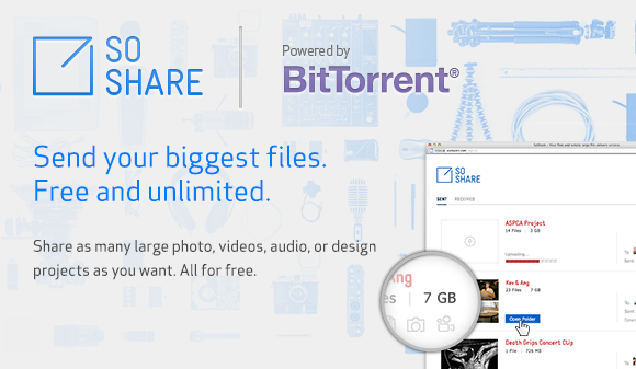 SoShare — 1 терабайт бесплатно от BitTorrent