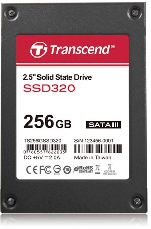 Толщина накопителя Transcend SSD320 равна 7 мм
