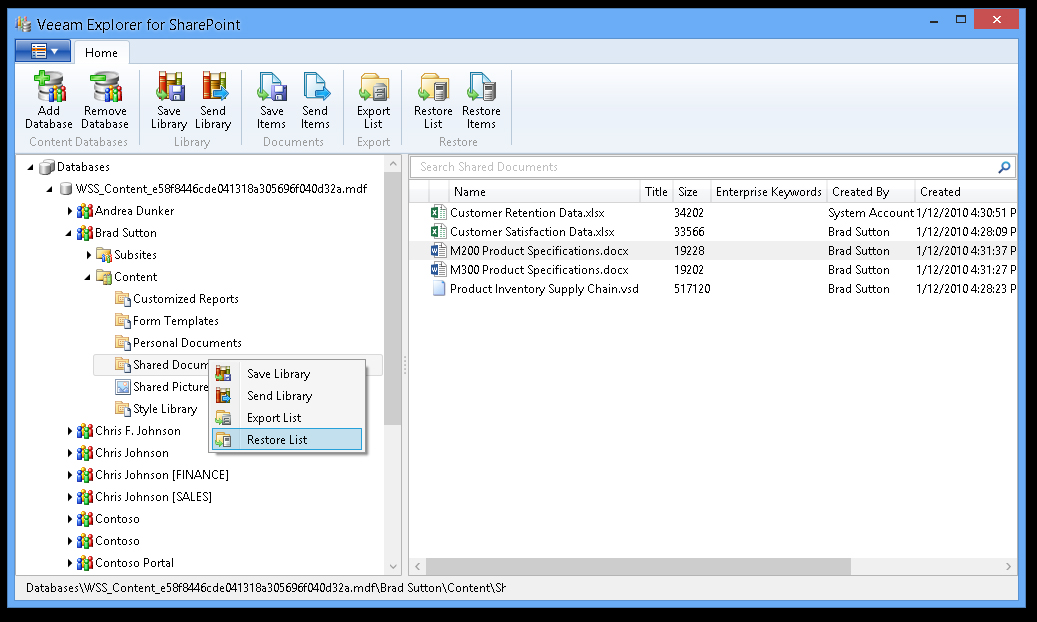 Veeam Explorer for Microsoft SharePoint 2013 Veeam Explorer for Microsoft SharePoint 2013