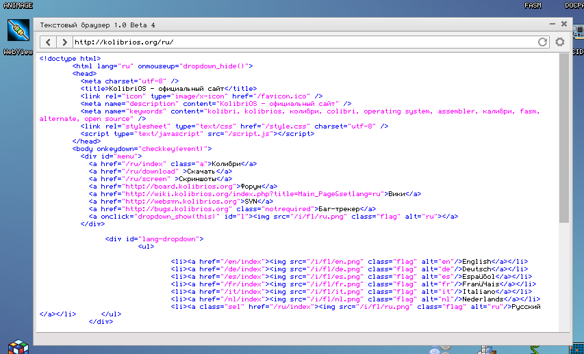 WebView или история о том, как в KolibriOS браузер писался WebView или история о том, как в KolibriOS браузер писался