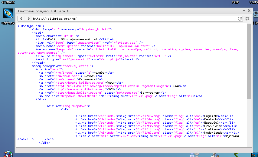 WebView или история о том, как в KolibriOS браузер писался