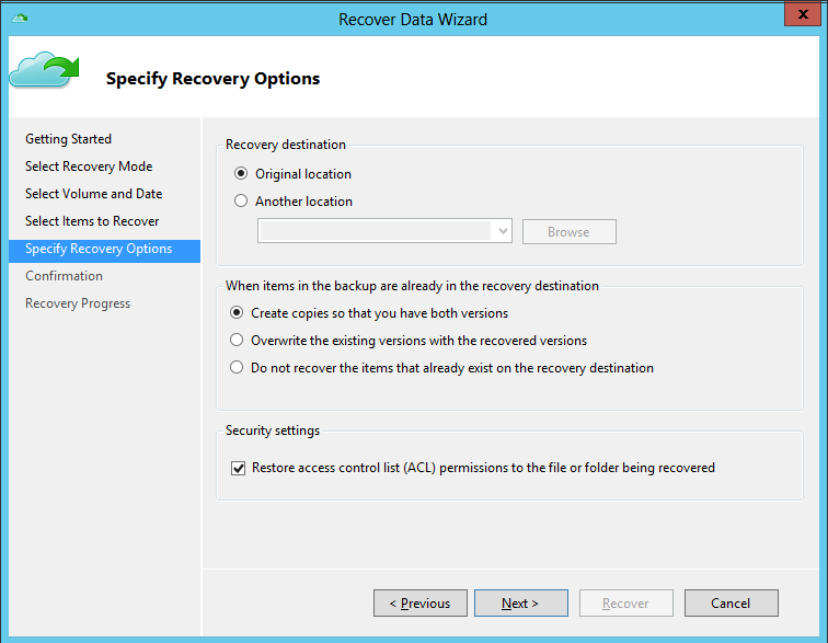 Windows Azure Recovery Services. Часть 3: Работа с Backup Agent