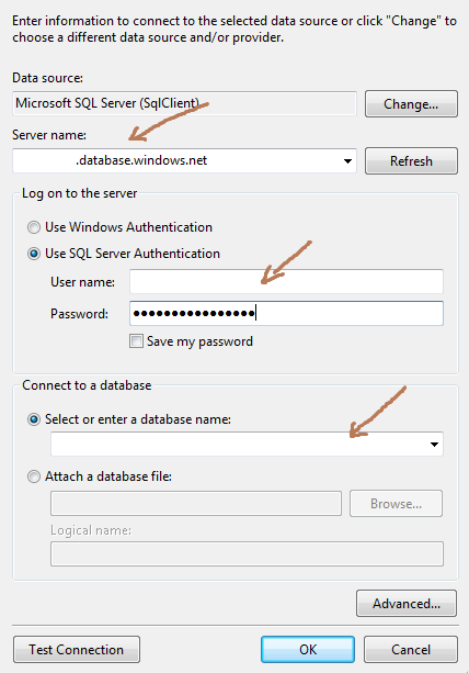 Windows Azure SQL Databases для Windows Phone 7 image