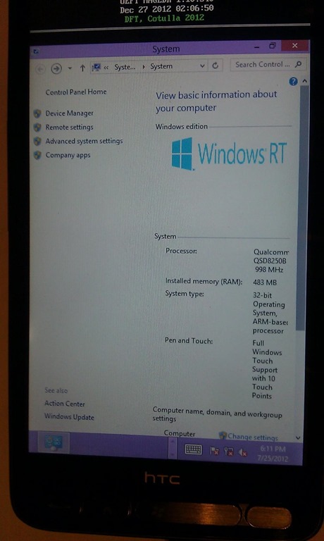 Windows RT запущена… на HD2