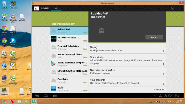 WindowsAndroid позволяет запускать Android 4.0 ICS как Windows приложение