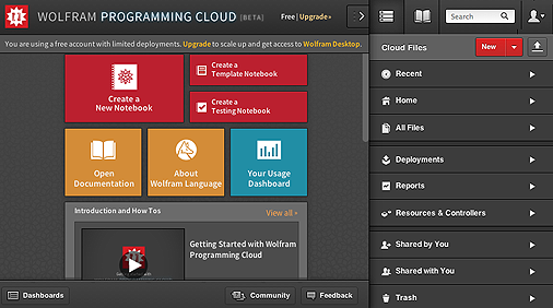 Wolfram Programming Cloud on the web