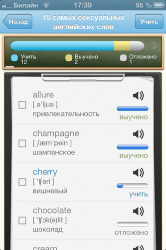 WordSteps Mobile для iPhone и iPad. Пополняем свой словарный запас иностранных слов image