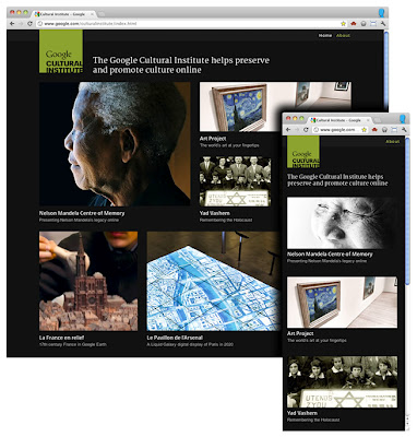 Адаптивный дизайн на странице Института культуры Google