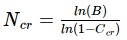Ncr=ln(B)/ln(1-Ccr)