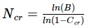 Ncr=ln(B)/ln(1-Ccr)