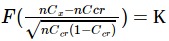 (n*Cx-n*Ccr)/sqrt(n*Ccr*(1-Ccr))=K