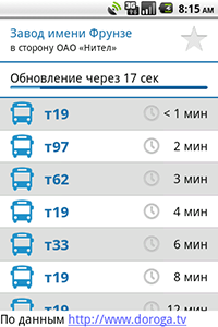 Автобусер — прогноз прибытия маршруток в твоём городе