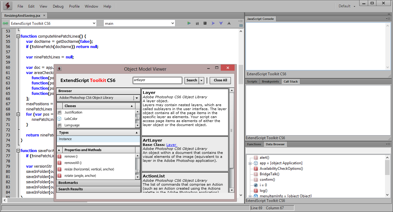 Adobe ExtendScript Toolkit