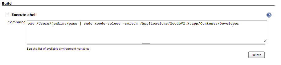 Hosted by imgur.com Автоматическая сборка iOS приложений на разных версиях Xcode с помощью Jenkins