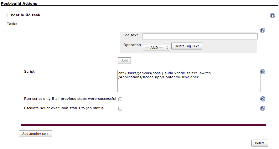 Hosted by imgur.com Автоматическая сборка iOS приложений на разных версиях Xcode с помощью Jenkins